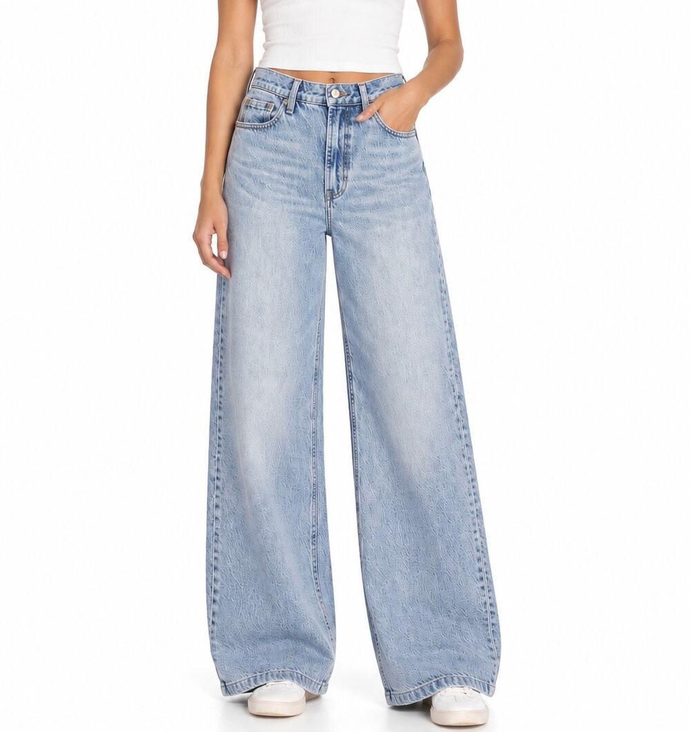 Pistola Lana High Rise Ultra Wide Leg Jeans Break Light Wash Size 26